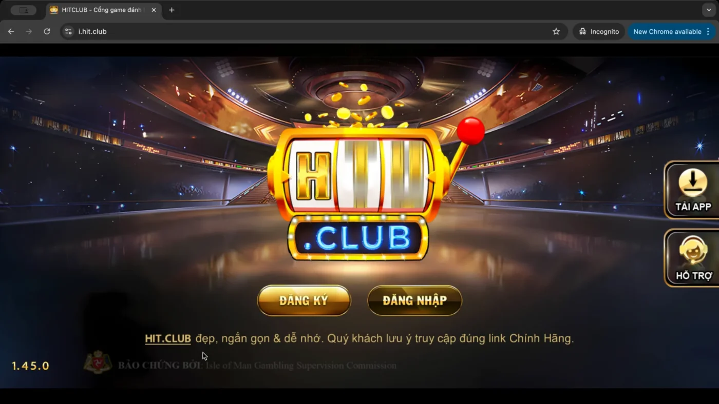 Giao diện trang chủ HITCLUB